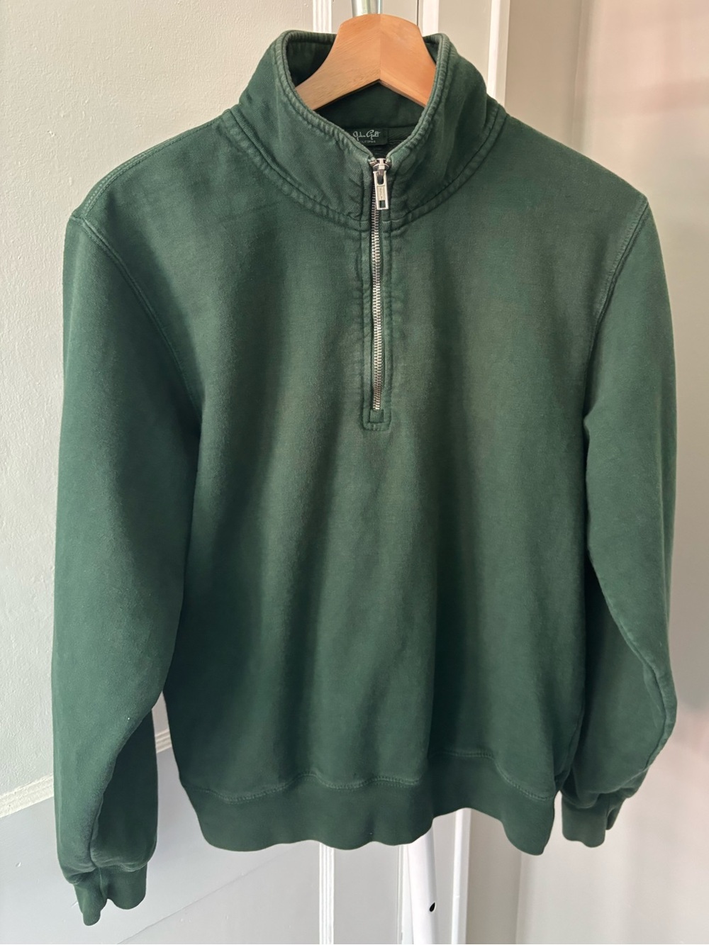 Brandy Melville Quarter Zip Green Sweatshirt